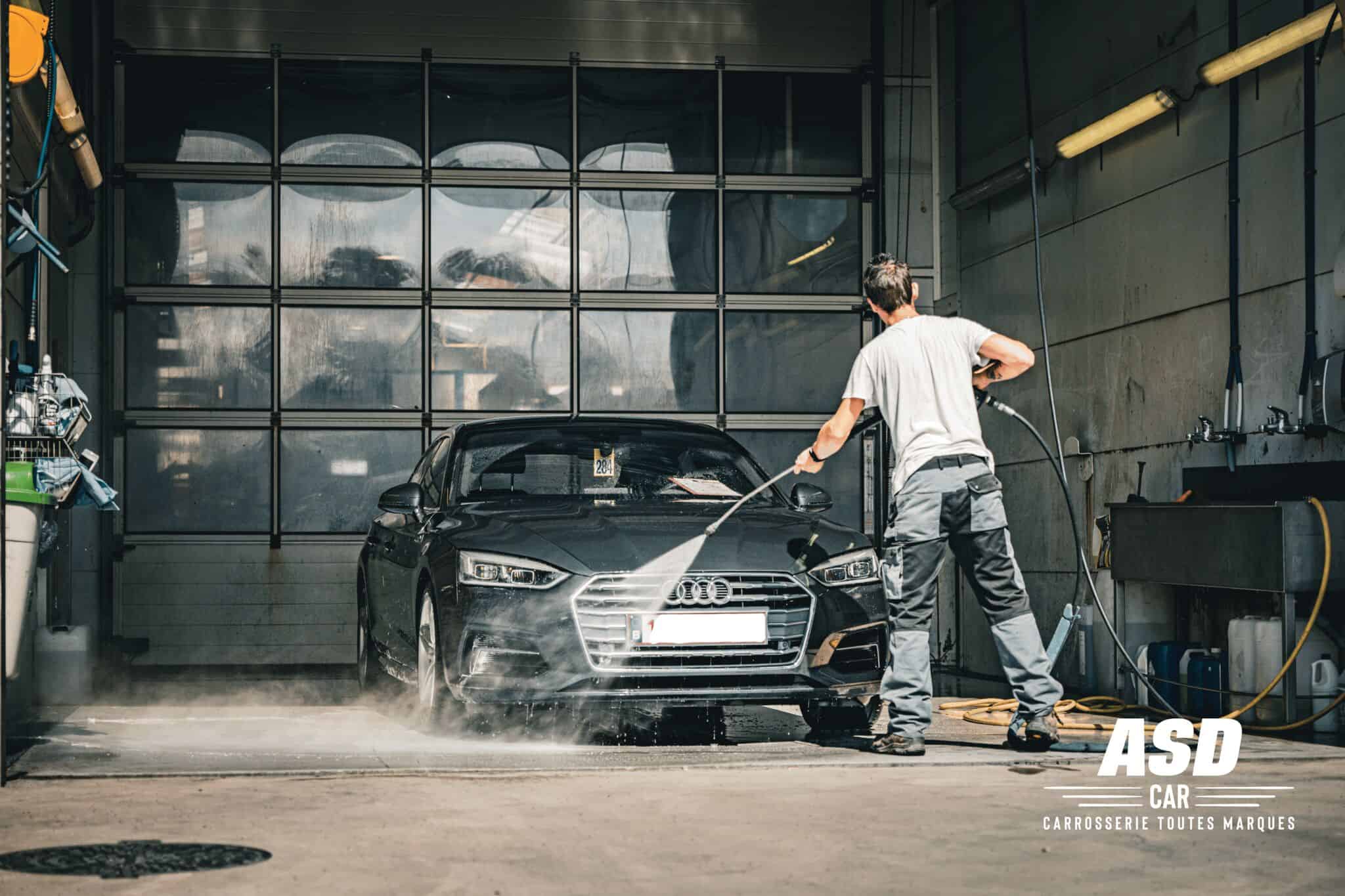 Nettoyage d'un véhicule après réparation chez ASD Car